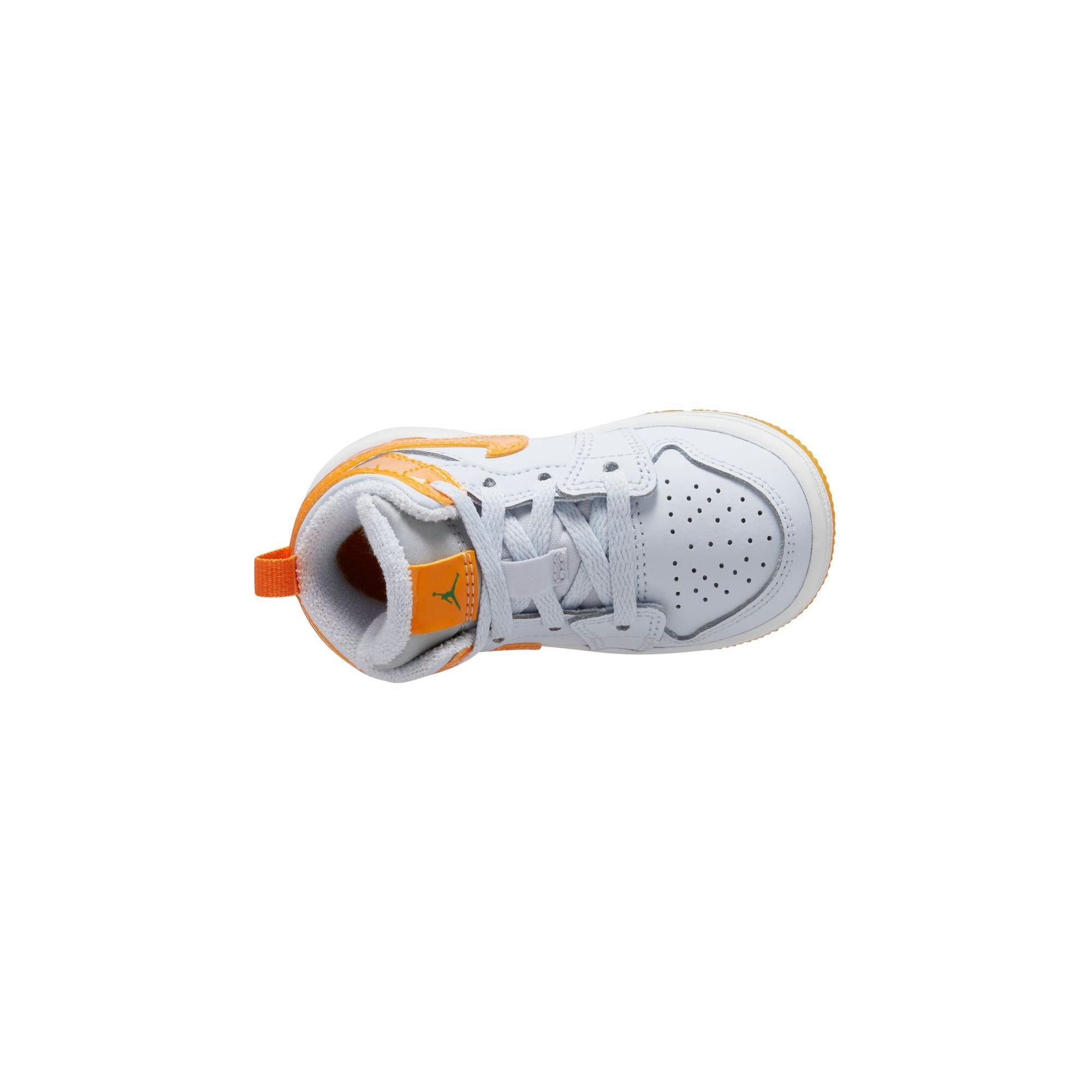 Jordan 1 Mid SE Toddler Boys Football Grey Orange Peel Pine Green Shoe